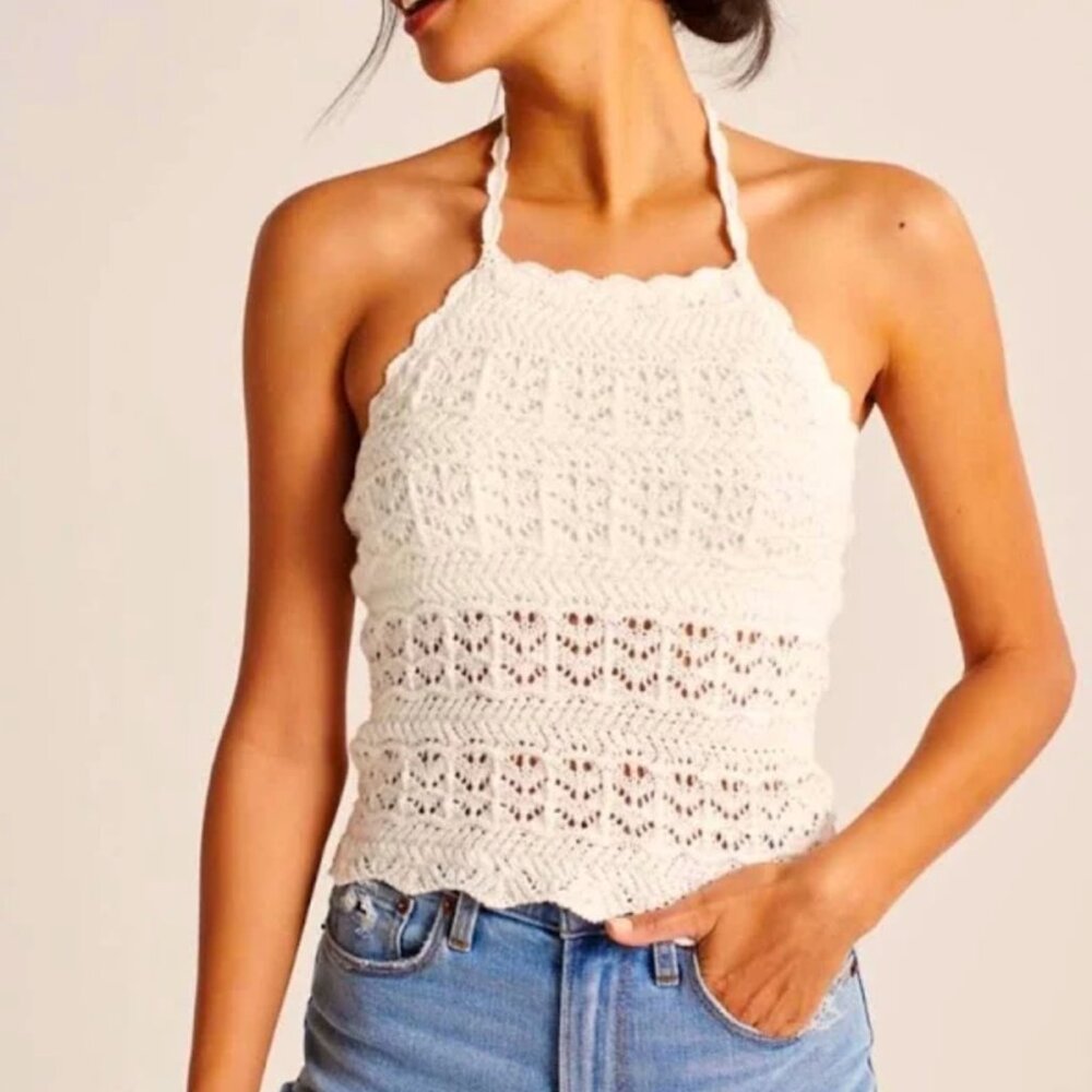 A&F Crochet Halter Top